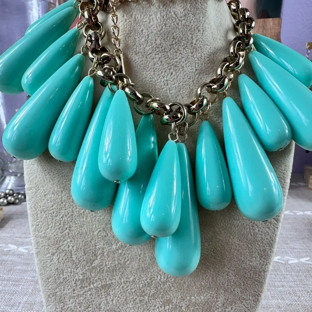 Inc Elegant Faux Turquoise Teardrop Necklace